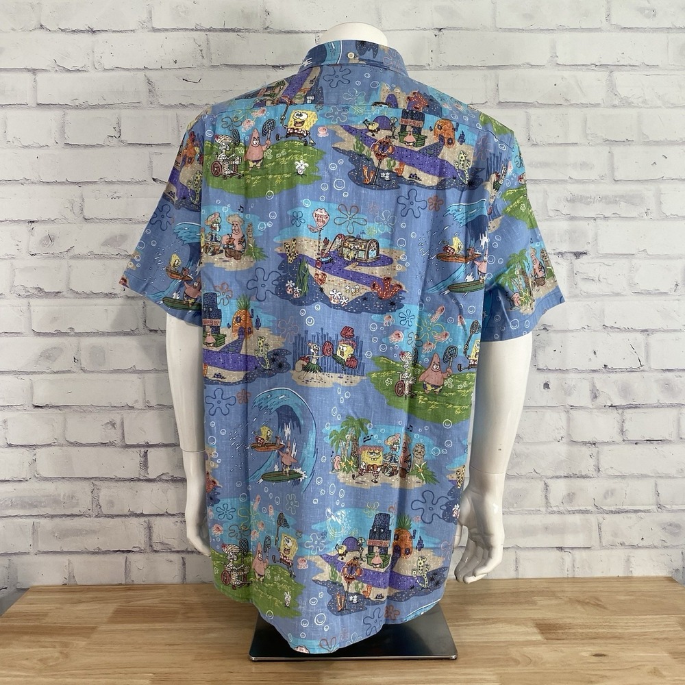 Reyn Spooner Shirt Men's 3XL Spongebob Aloha Hawaiian Camp Shirt Classic NWT - Picture 6 of 14